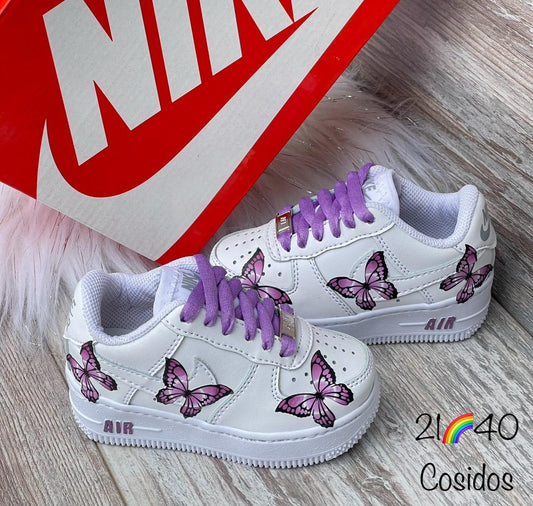 Tenis infantiles de Mariposas Lila